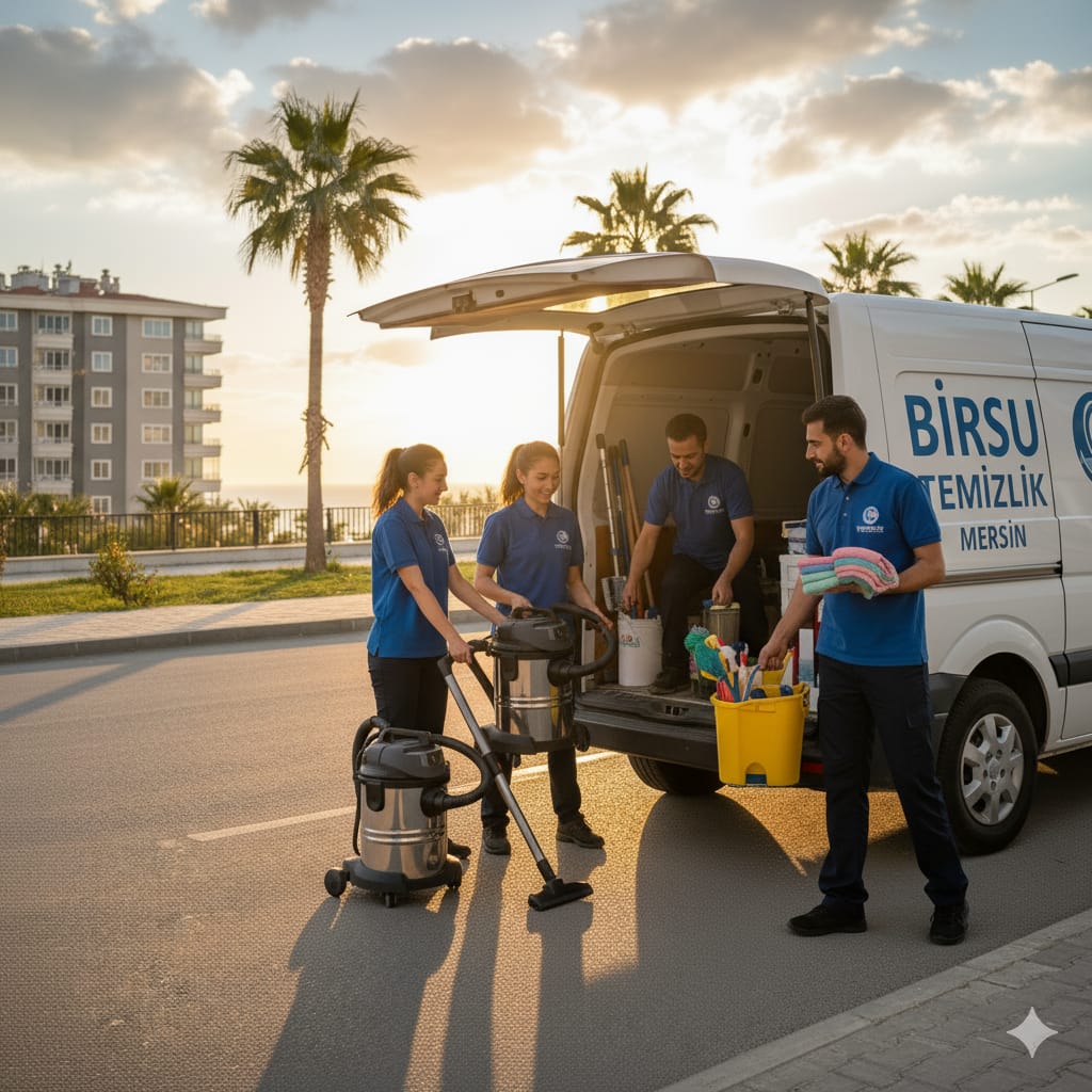 Birsu Temizlik ekibi ve ekipmanları